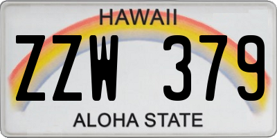 HI license plate ZZW379