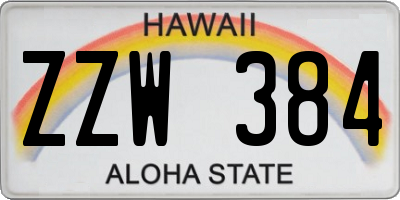 HI license plate ZZW384