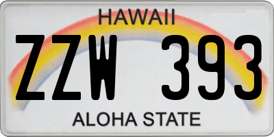 HI license plate ZZW393