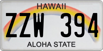 HI license plate ZZW394