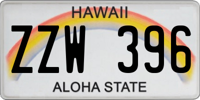 HI license plate ZZW396