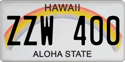 HI license plate ZZW400