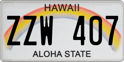 HI license plate ZZW407