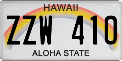 HI license plate ZZW410