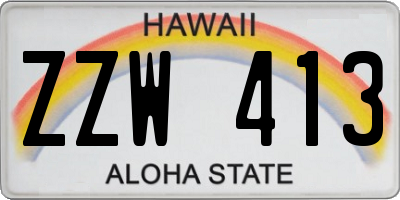 HI license plate ZZW413