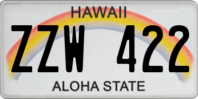 HI license plate ZZW422