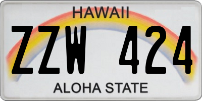 HI license plate ZZW424