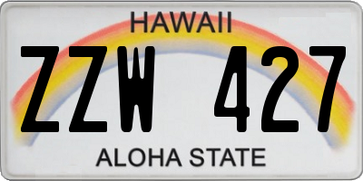 HI license plate ZZW427