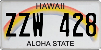 HI license plate ZZW428