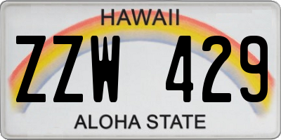 HI license plate ZZW429