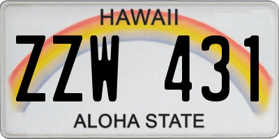 HI license plate ZZW431