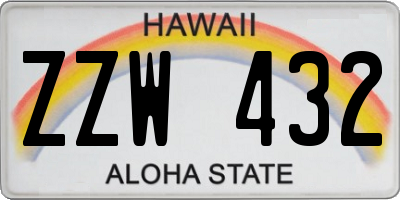 HI license plate ZZW432