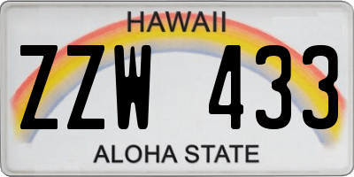 HI license plate ZZW433