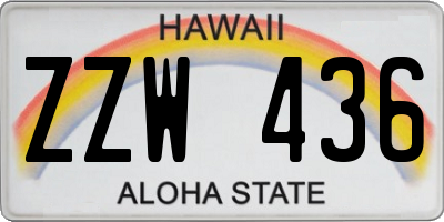 HI license plate ZZW436