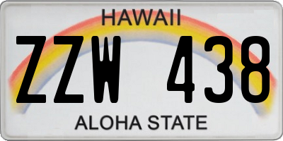 HI license plate ZZW438