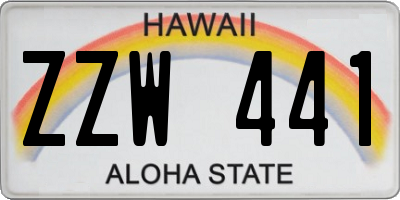 HI license plate ZZW441