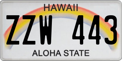 HI license plate ZZW443