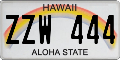 HI license plate ZZW444