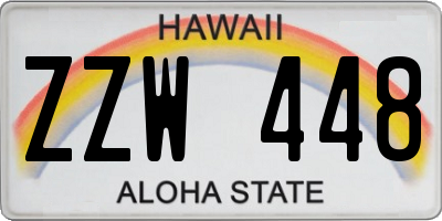 HI license plate ZZW448