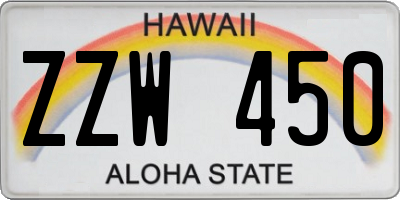 HI license plate ZZW450