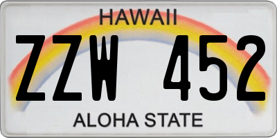 HI license plate ZZW452