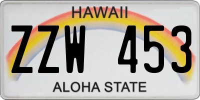 HI license plate ZZW453