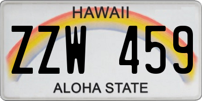 HI license plate ZZW459