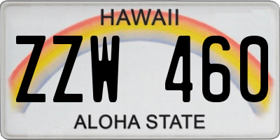 HI license plate ZZW460