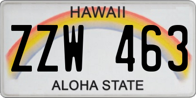 HI license plate ZZW463