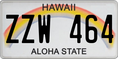 HI license plate ZZW464