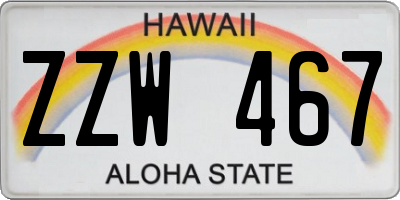 HI license plate ZZW467