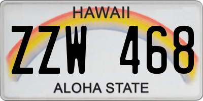 HI license plate ZZW468