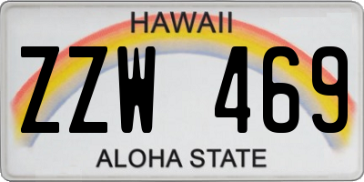 HI license plate ZZW469