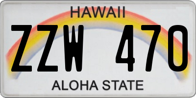 HI license plate ZZW470