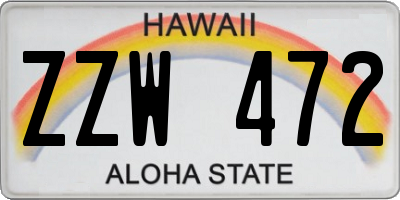 HI license plate ZZW472