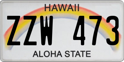 HI license plate ZZW473