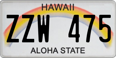 HI license plate ZZW475