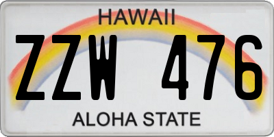 HI license plate ZZW476