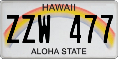 HI license plate ZZW477