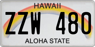 HI license plate ZZW480