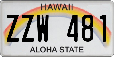 HI license plate ZZW481