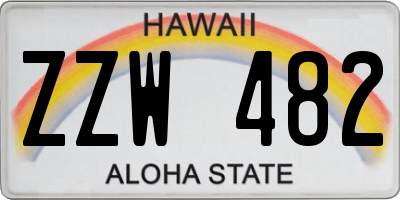 HI license plate ZZW482