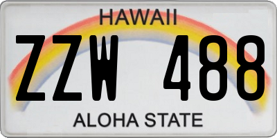 HI license plate ZZW488