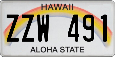 HI license plate ZZW491