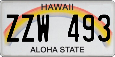 HI license plate ZZW493