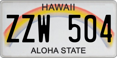 HI license plate ZZW504