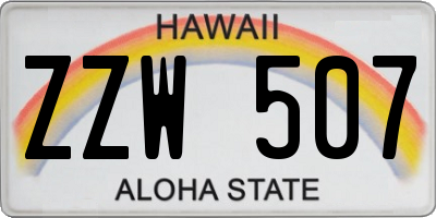 HI license plate ZZW507