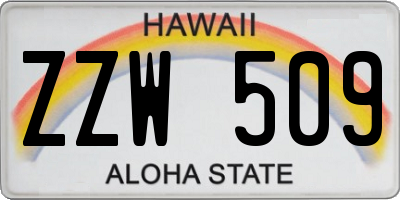 HI license plate ZZW509