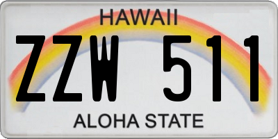 HI license plate ZZW511