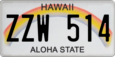 HI license plate ZZW514